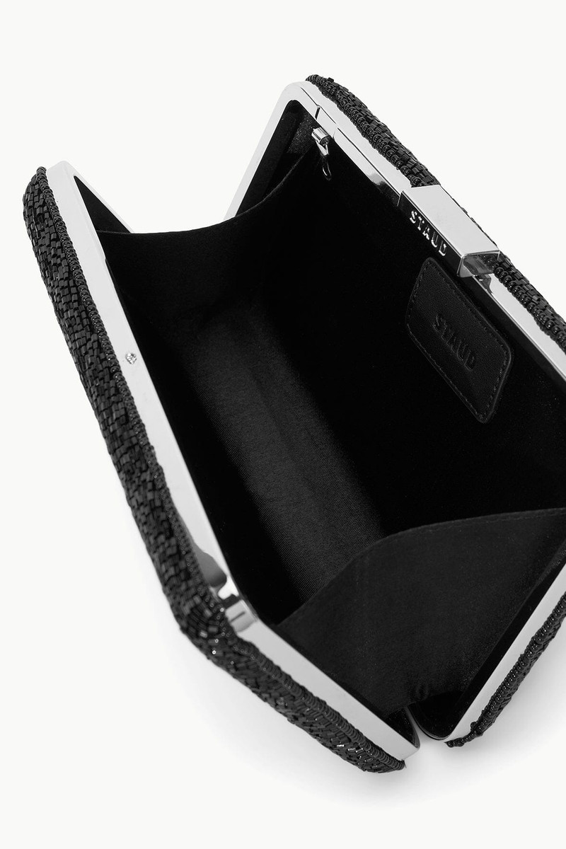 STAUD CARMELLA BEADED CLUTCH BLACK STARFISH 6
