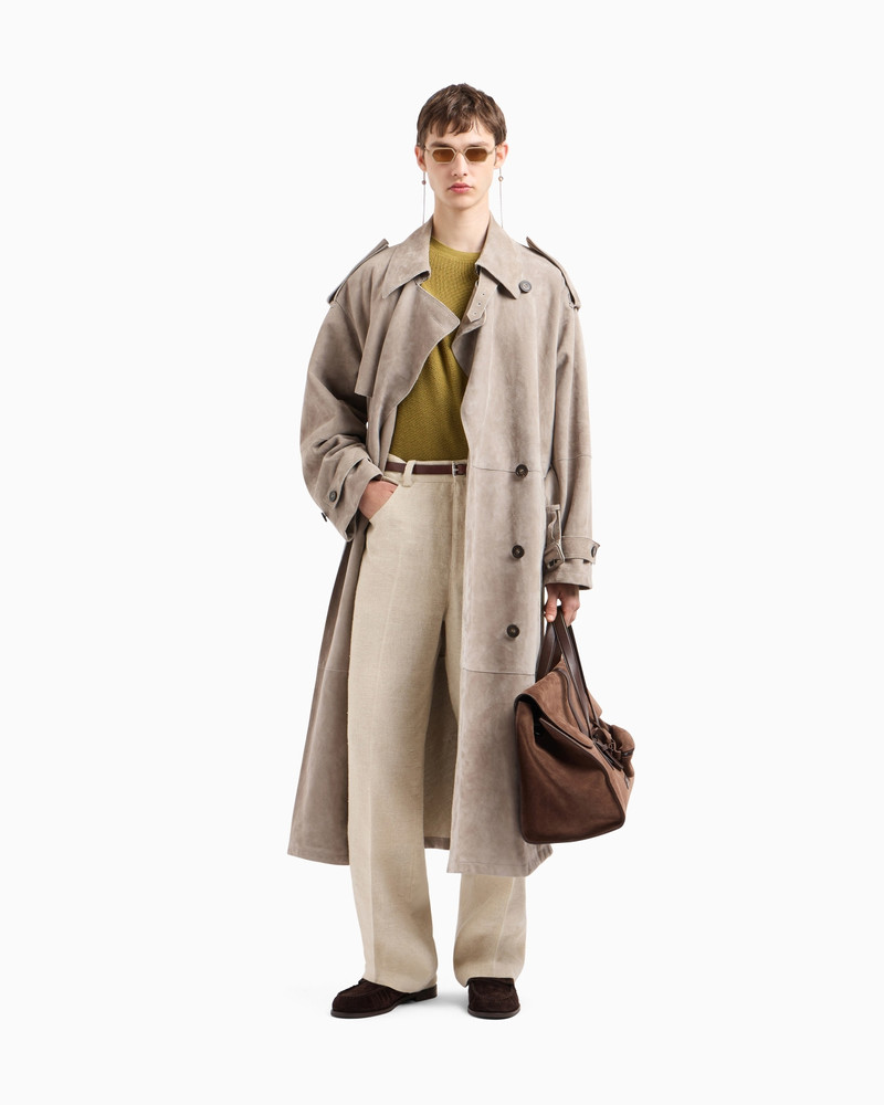 DENIM-EFFECT LINEN-BLEND TROUSERS 2