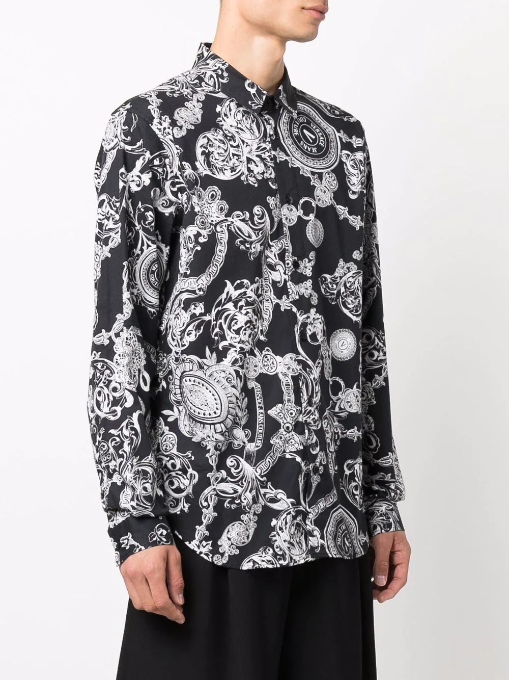 baroque-pattern long-sleeve shirt - 3