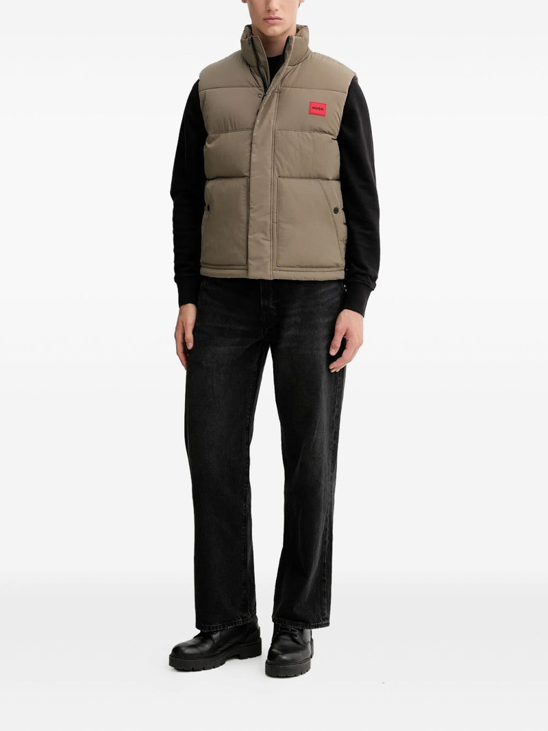 HUGO padded logo-patch gilet outlook