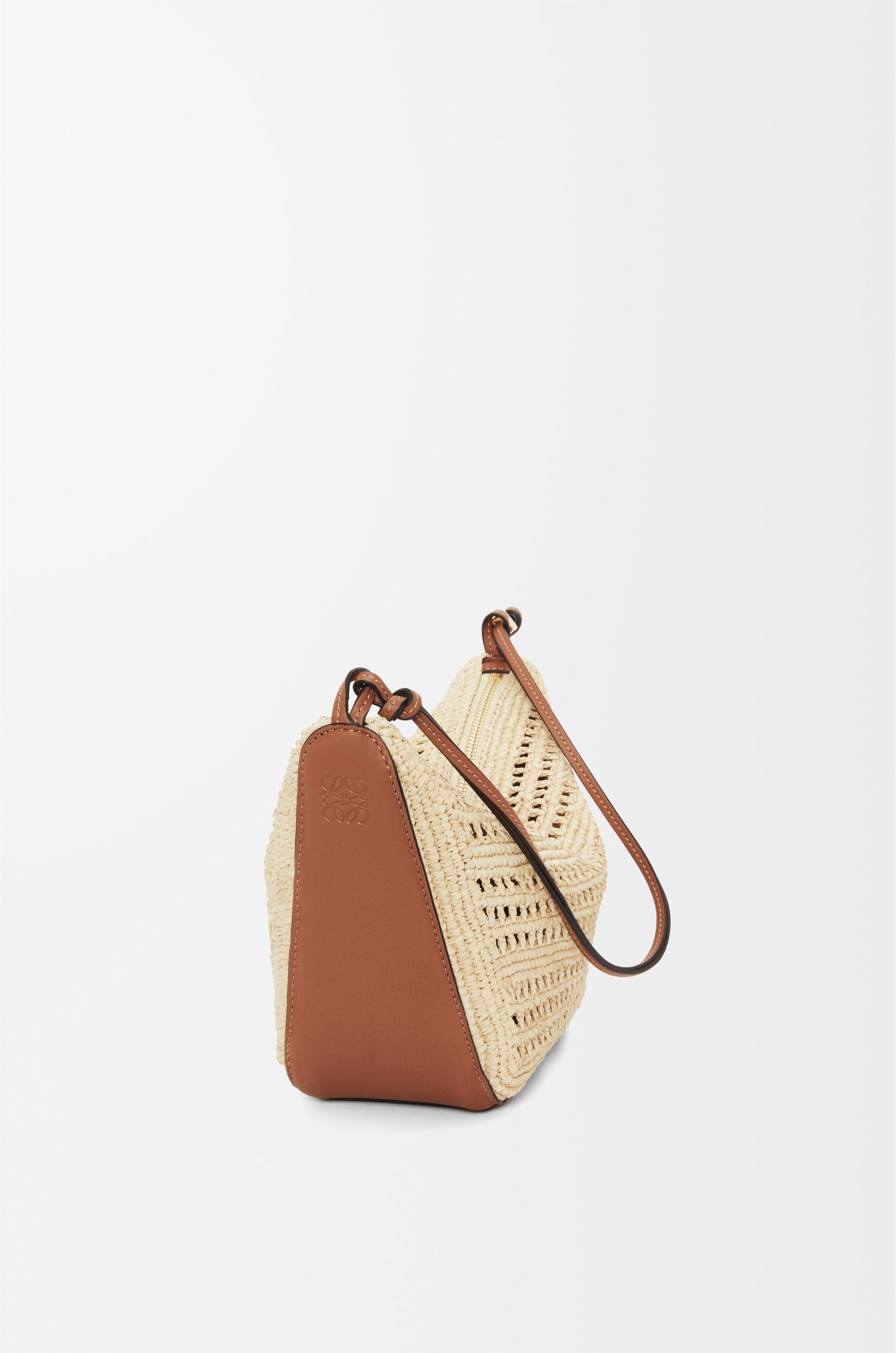 Mini Hammock Hobo in raffia and calfskin - 6