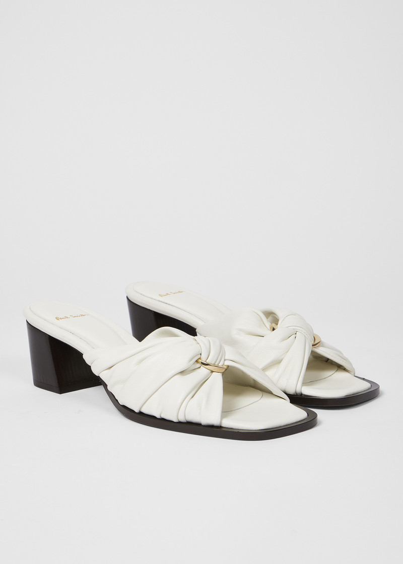 Women's Ecru 'Monivae' Leather Heels 4
