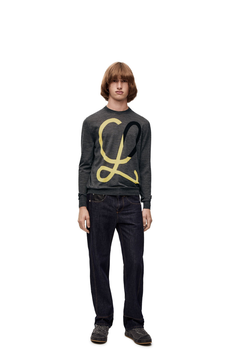Loewe L intarsia sweater in wool outlook