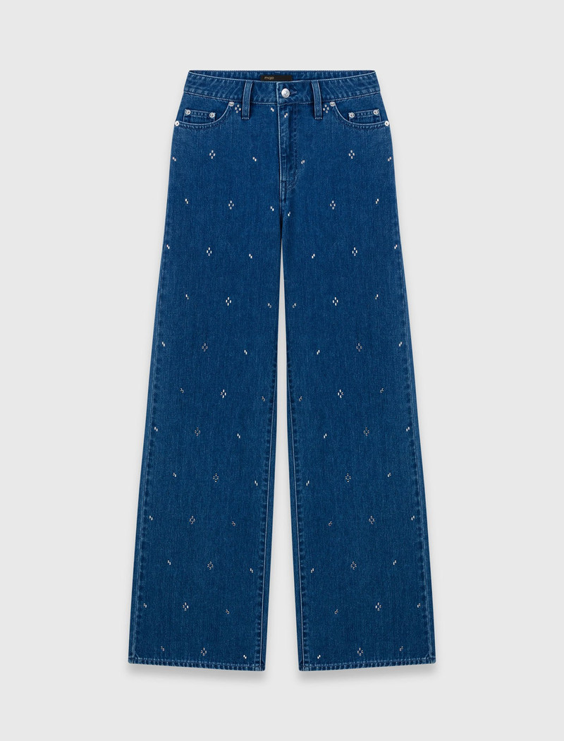 maje Wide jeans with rhinestones outlook