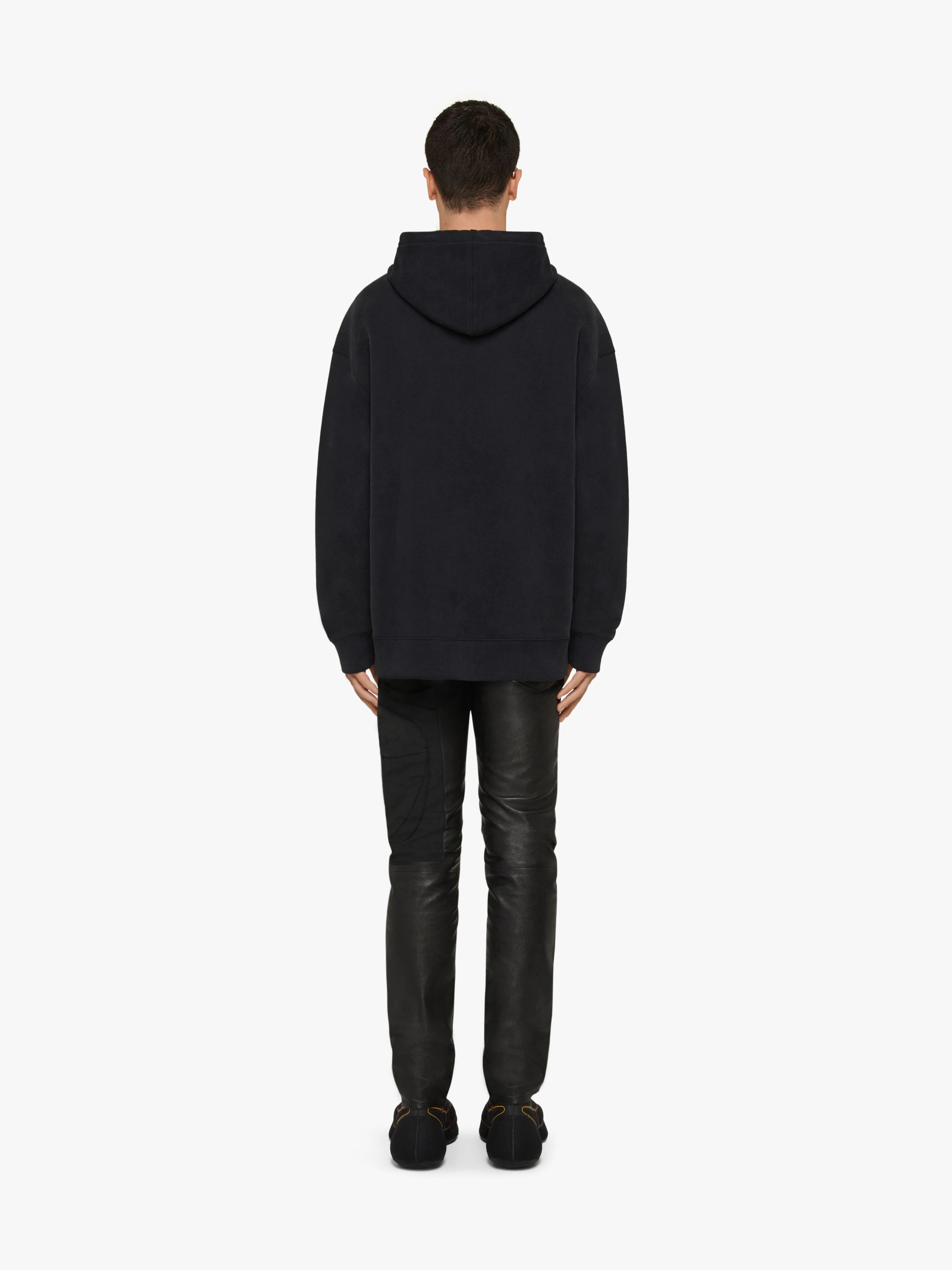 SLIM FIT HOODIE IN FELPA WITH PATCH - 4