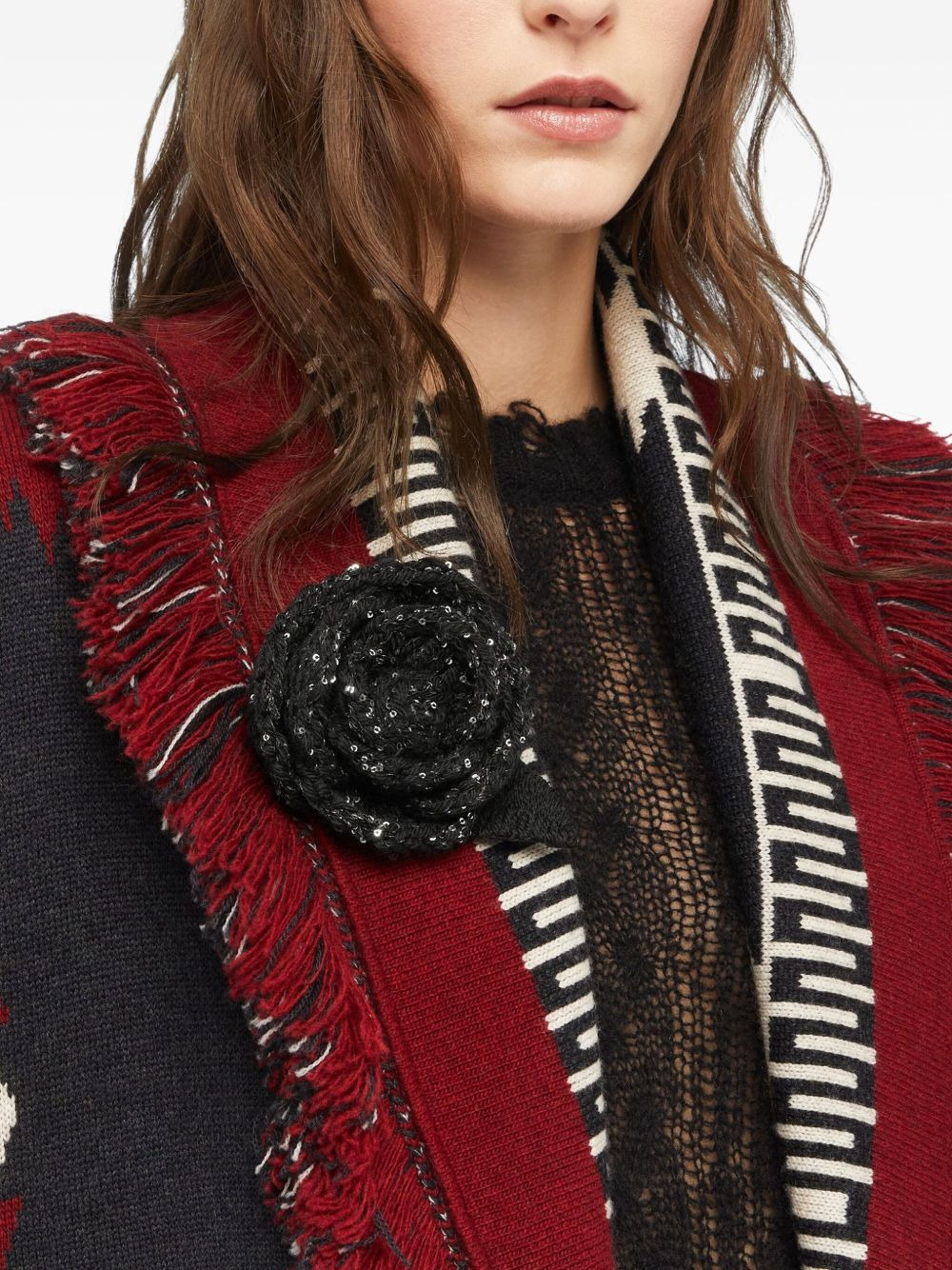 rose sequinned brooch - 2