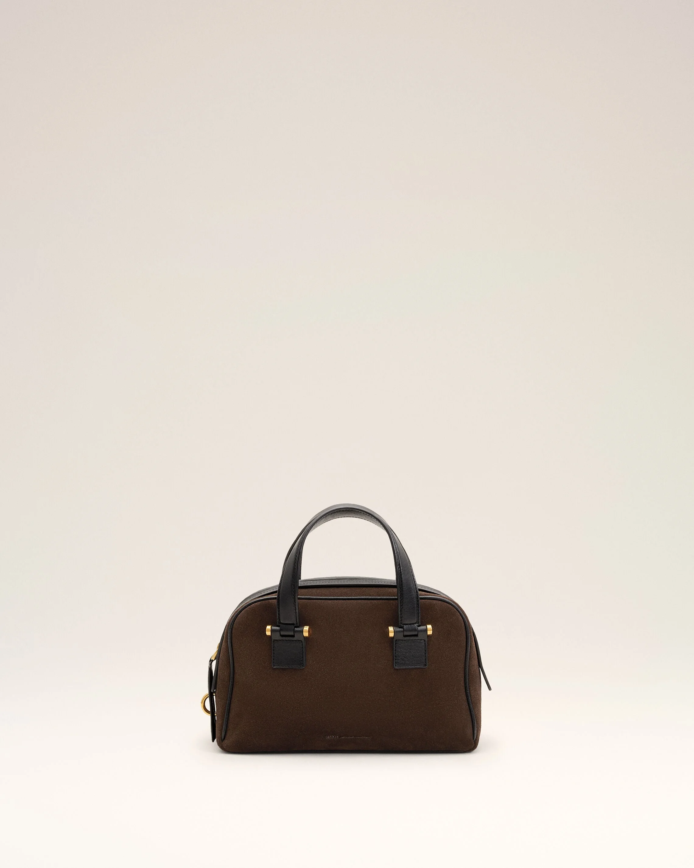 SMALL BROWN COW LEATHER GEORGES BOWLING BAG - 1