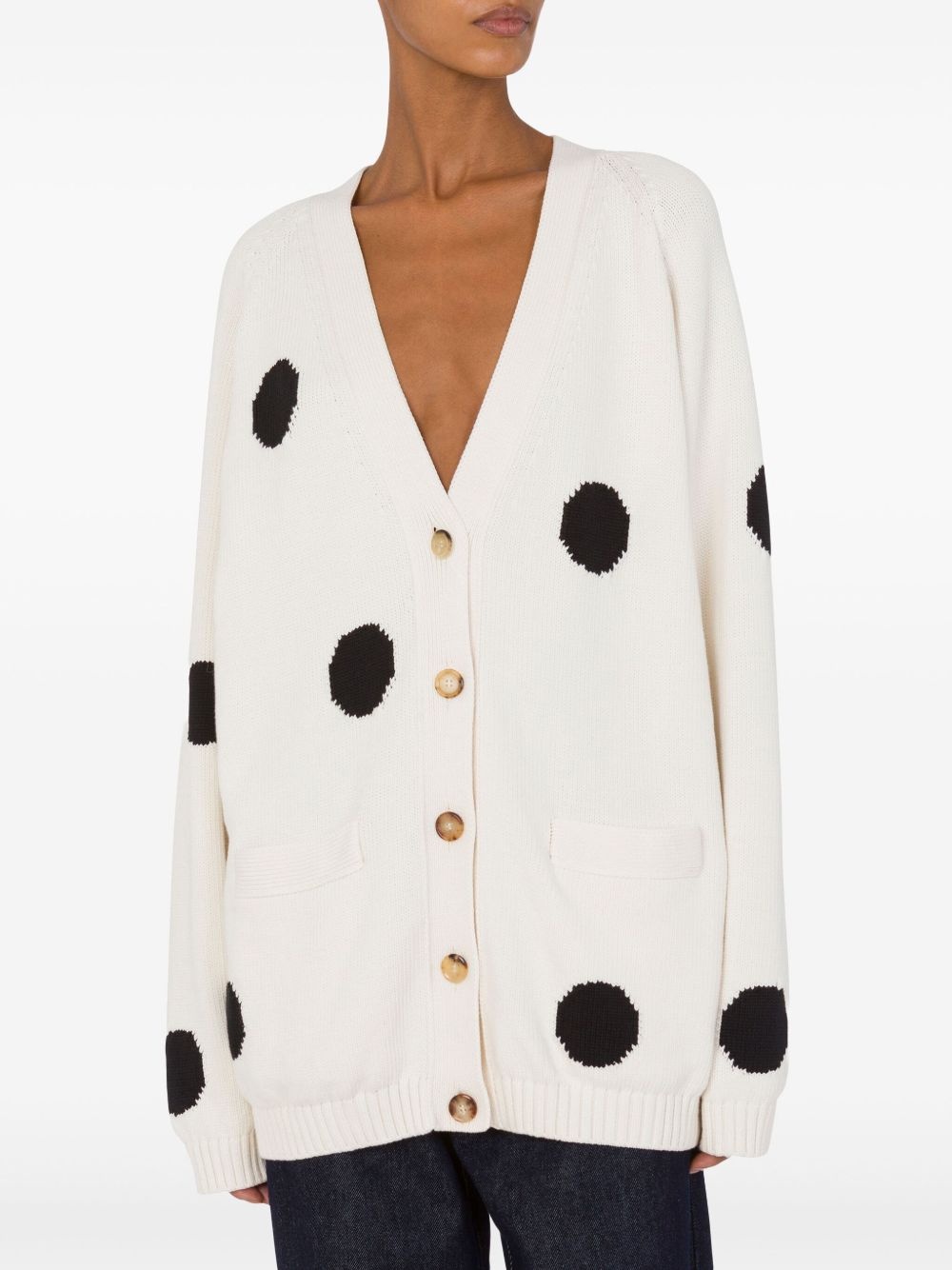 polka dot-print cardigan - 2