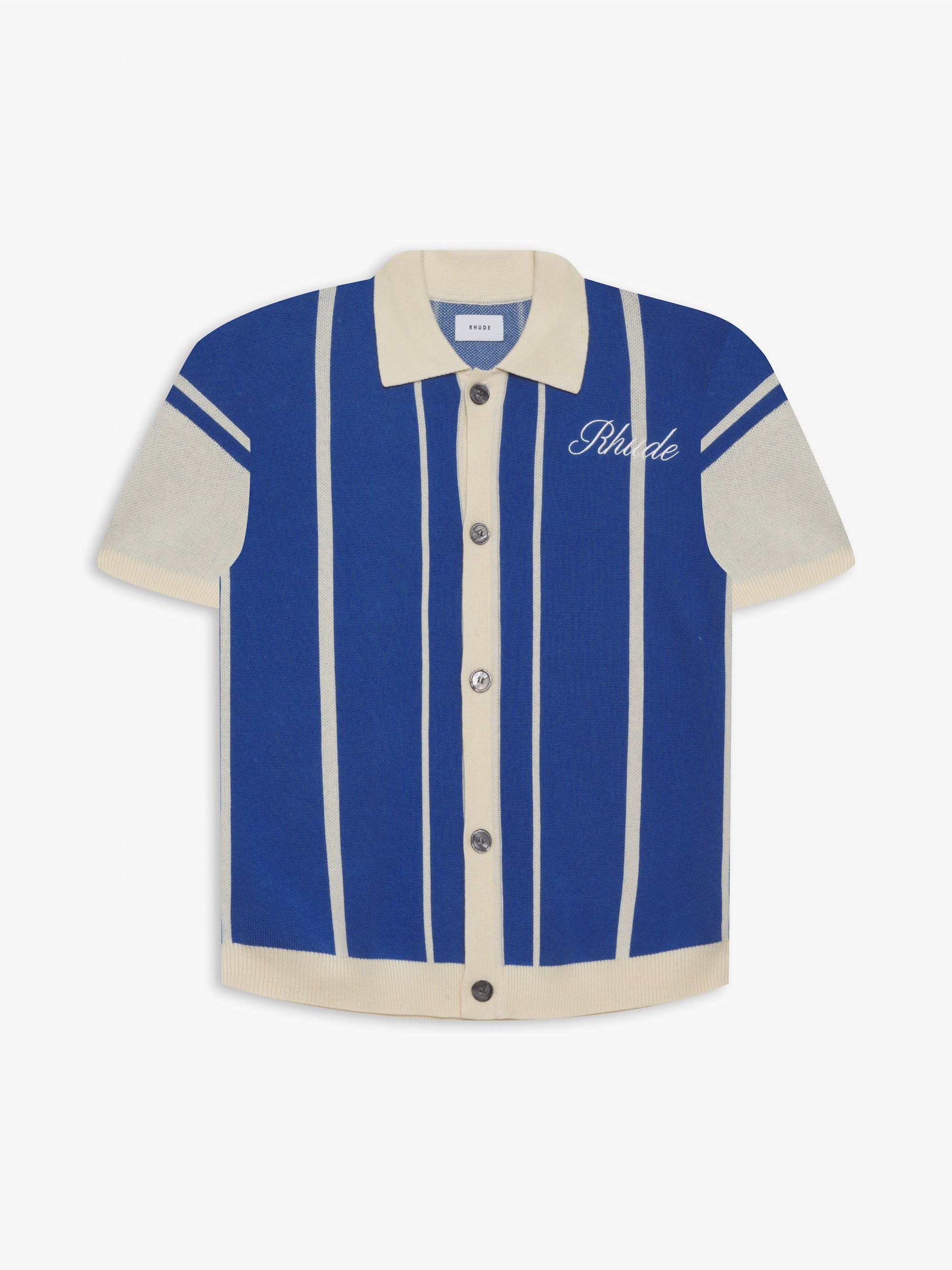 STRIPED KNIT CASHMERE POLO - 1