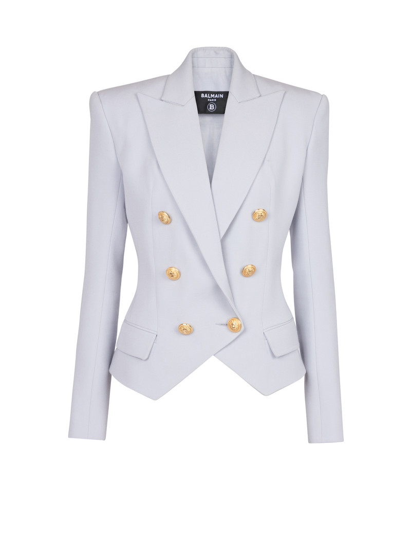 Wool double-breasted blazer - 1