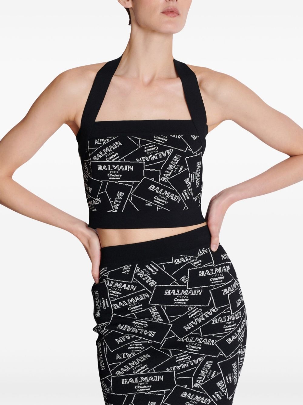 label-motif halterneck top - 6