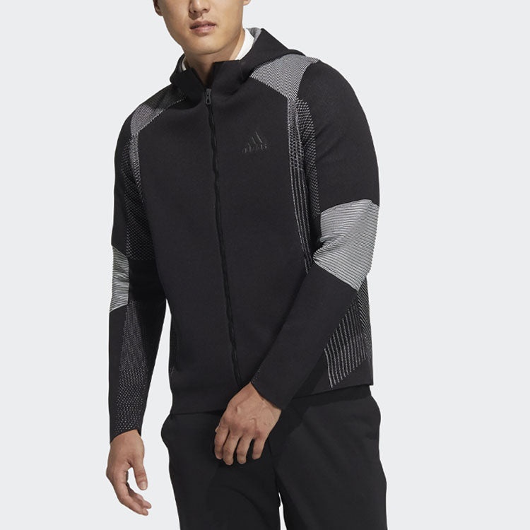 adidas Primeknit Jkt Golf Sports Hooded Jacket Black HB3591 - 5