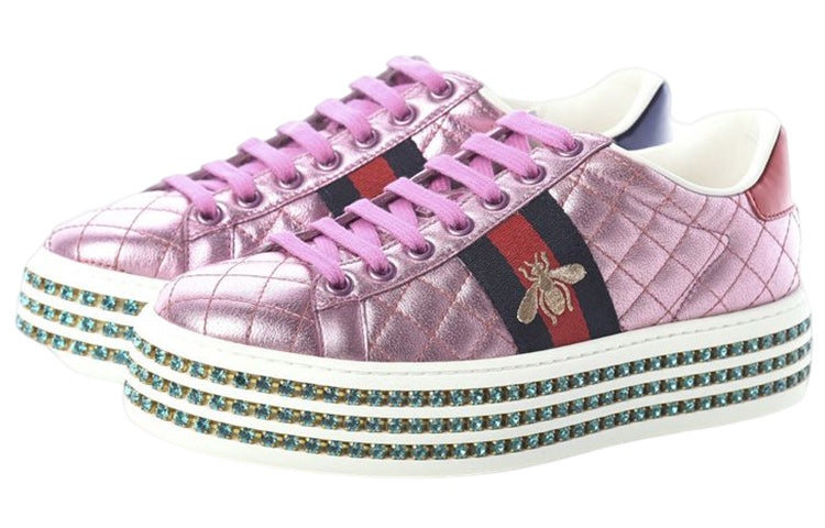 (WMNS) Gucci Ace Platform With Crytals 'Pink' 550050-0V630-5868 - 2