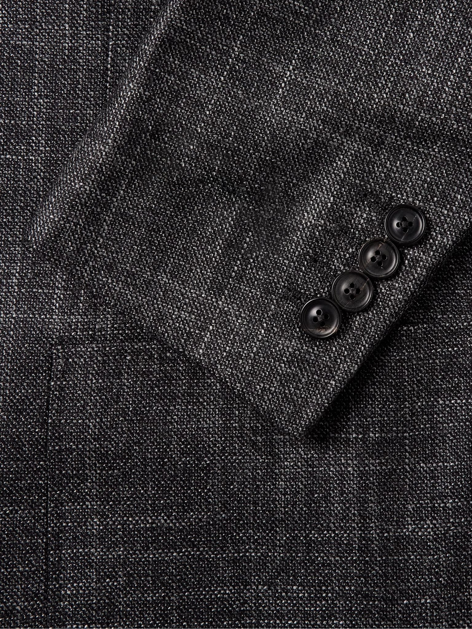 Wool, Silk and Cashmere-Blend Blazer Dark gray - 4