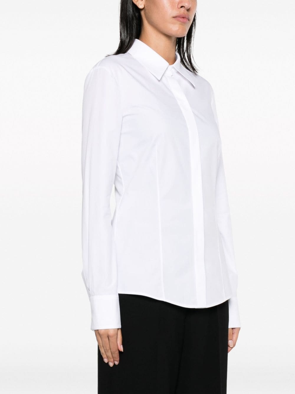 pointed-collar long-sleeve shirt - 3