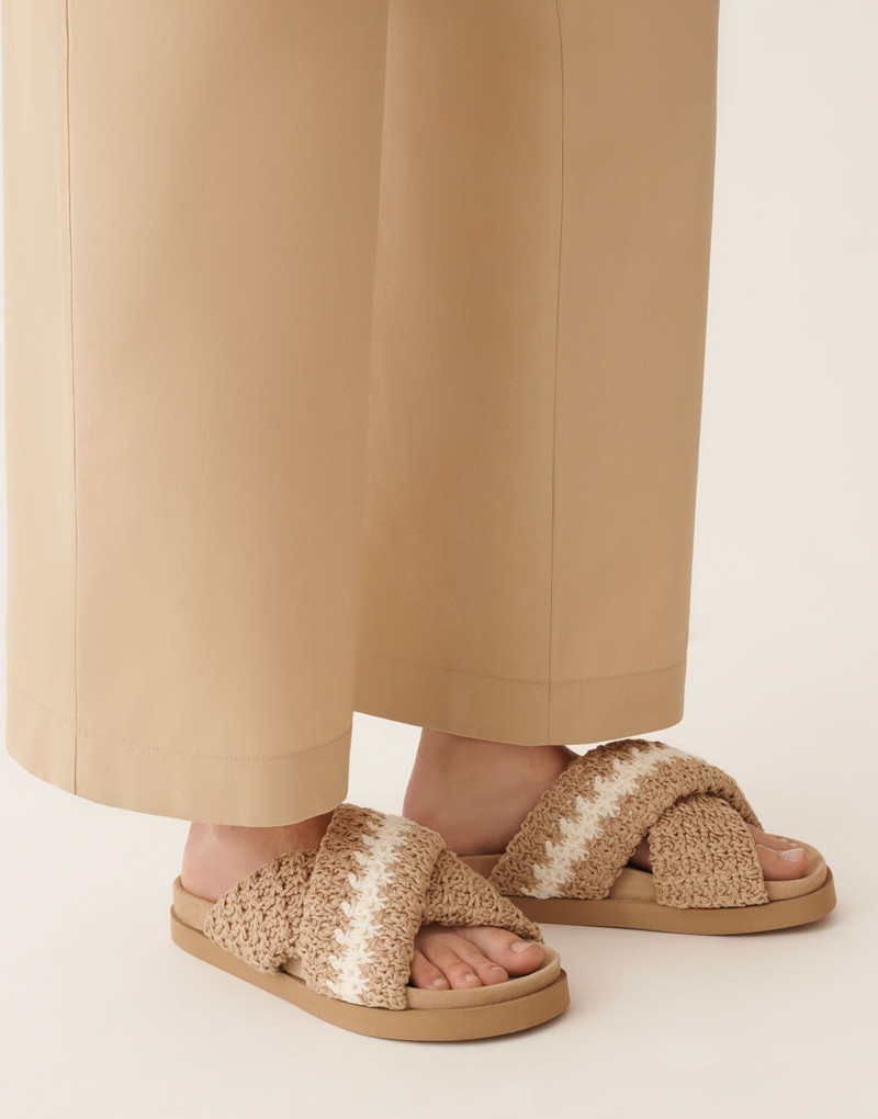 Cotton and suede platform 4