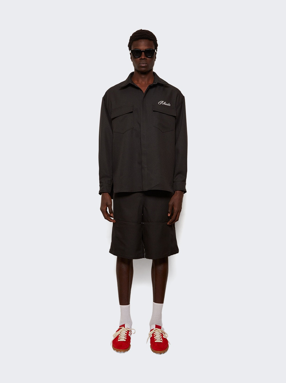 Boxy Long Sleeve Work Shirt Black - 5
