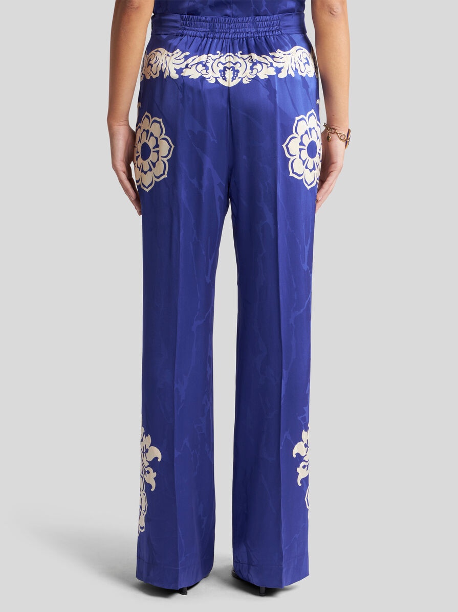 FLORAL JACQUARD PALAZZO TROUSERS - 5