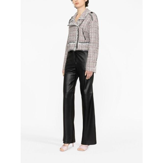 Tweed biker crop jacket - 4