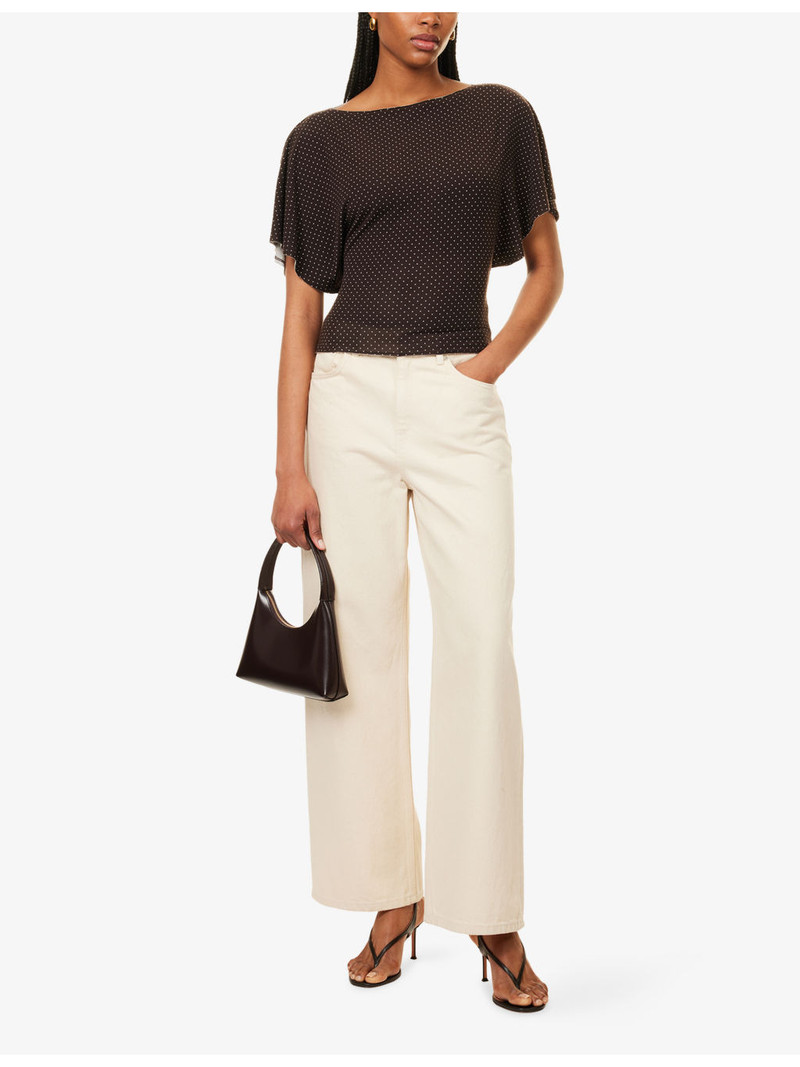 Reformation Avery Dotted Woven Knit Top outlook