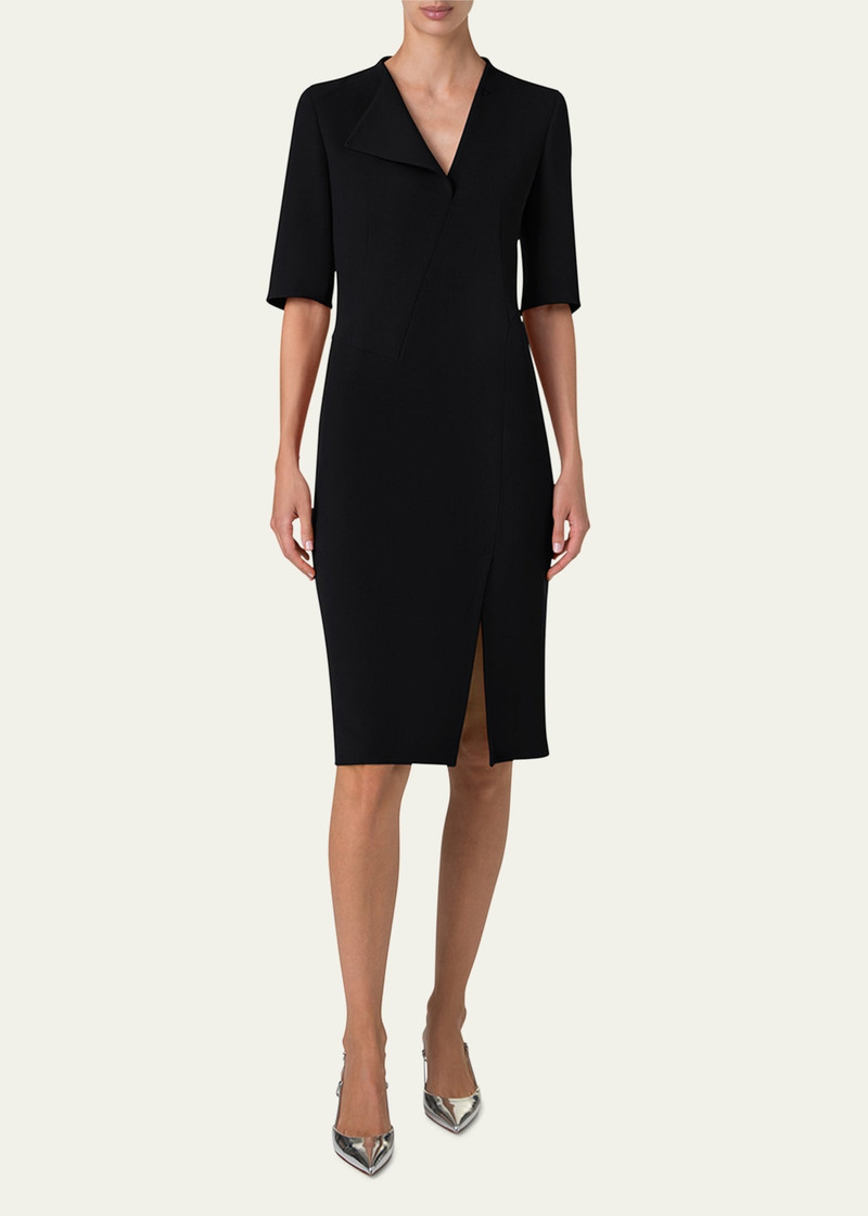 AKRIS Elbow Sleeve Sheath Wool Dress outlook