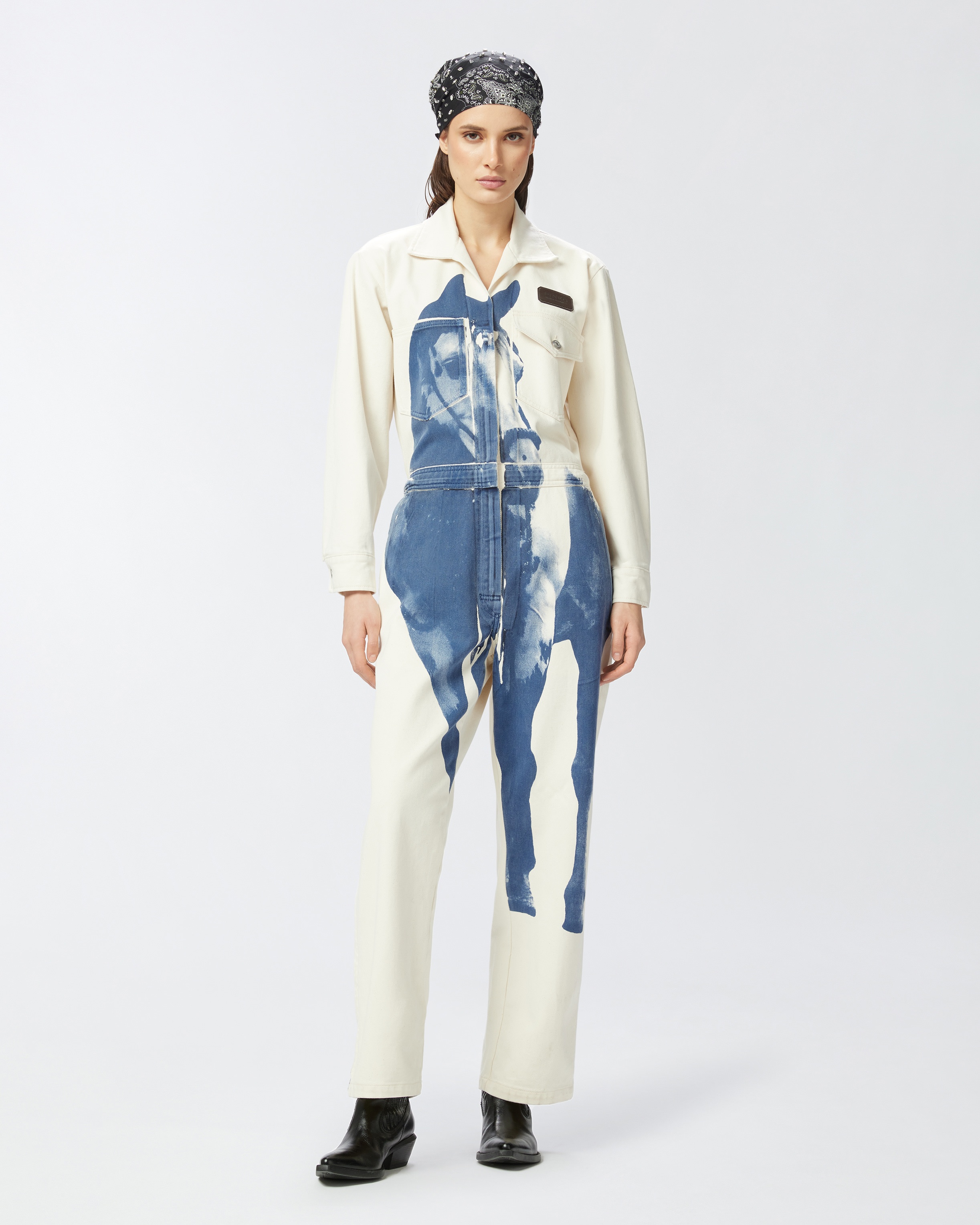 REIMAGINE BY PINKO X PATRICK MCDOWELL WORKWEAR JUMPSUIT WITH HORSE PRINT - 2