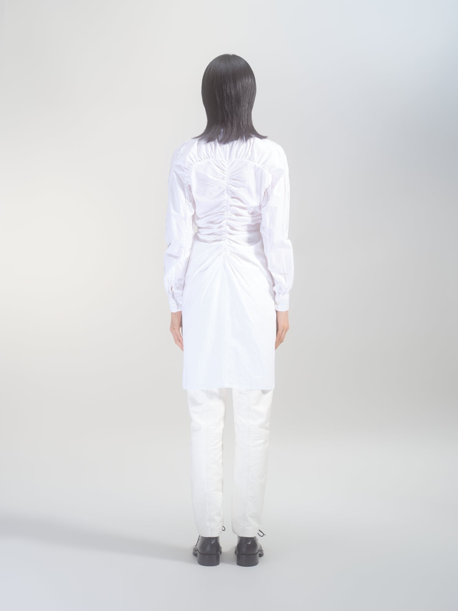 GATHERED SHIRT DRESS - 4