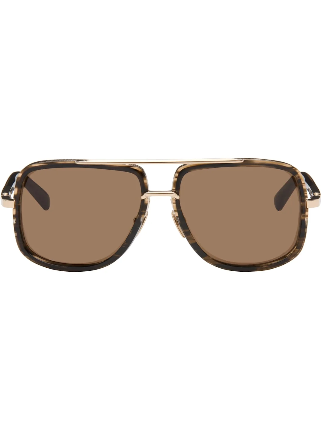 Brown & Gold Mach-One Sunglasses - 1