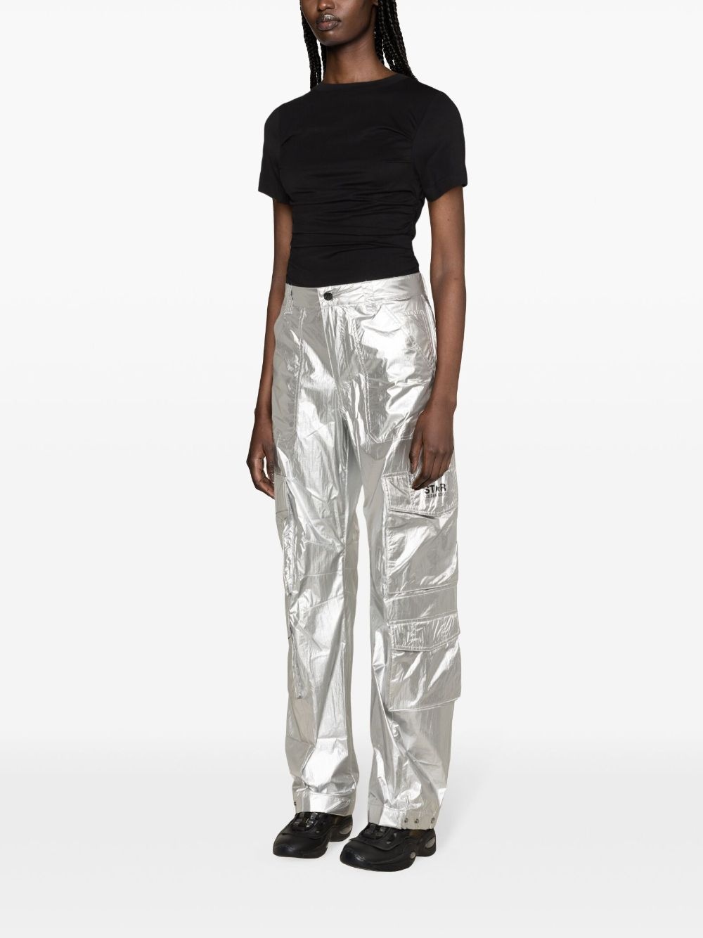 wide-leg cargo trousers - 3