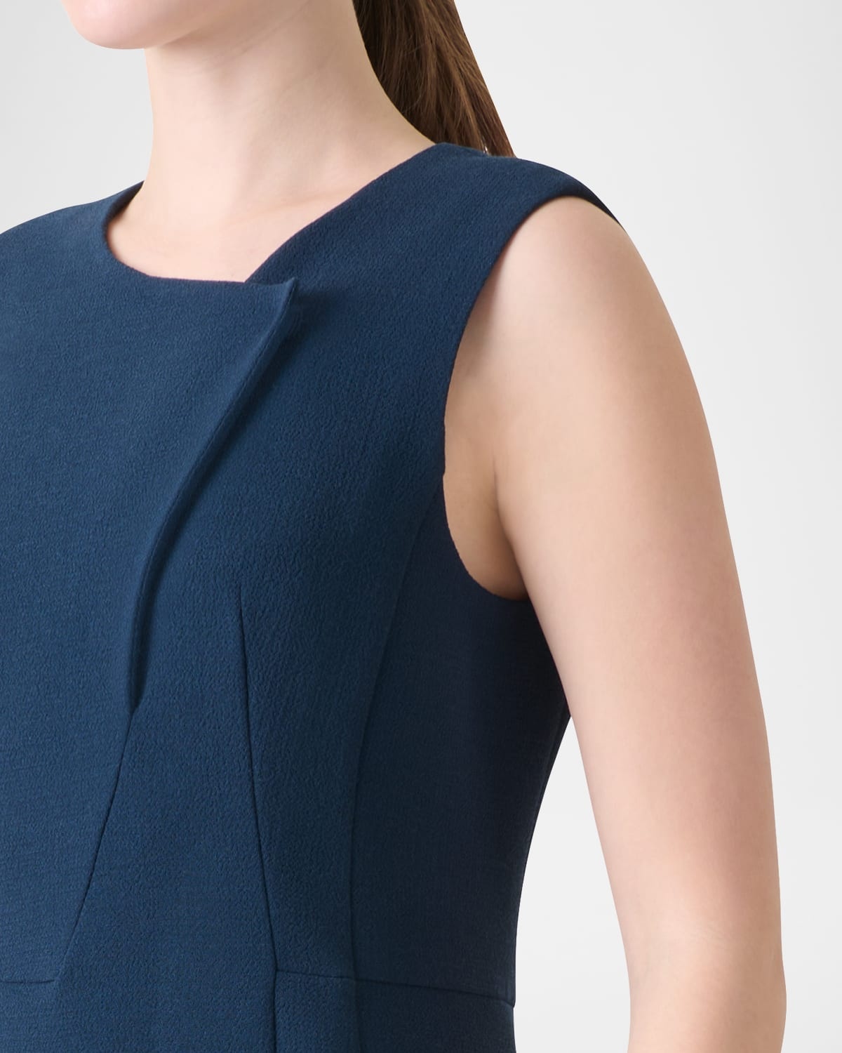 Double-Face Wool Crepe Sheath Dress - 5