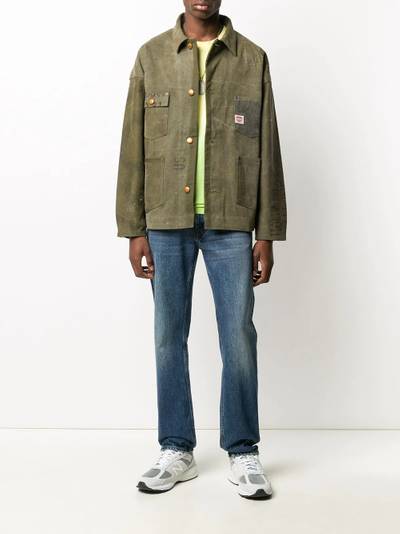 Readymade distressed button-up shirt jacket outlook