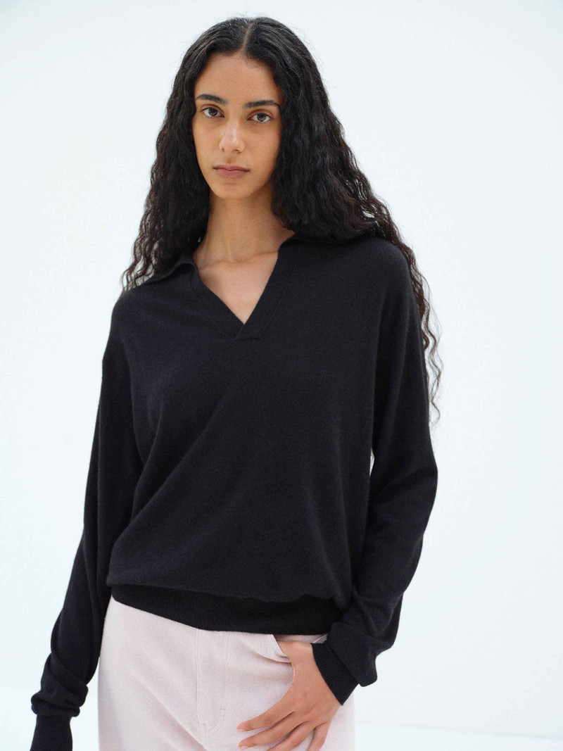 AURALEE SUPER FINE CASHMERE SILK KNIT SKIPPER POLO outlook