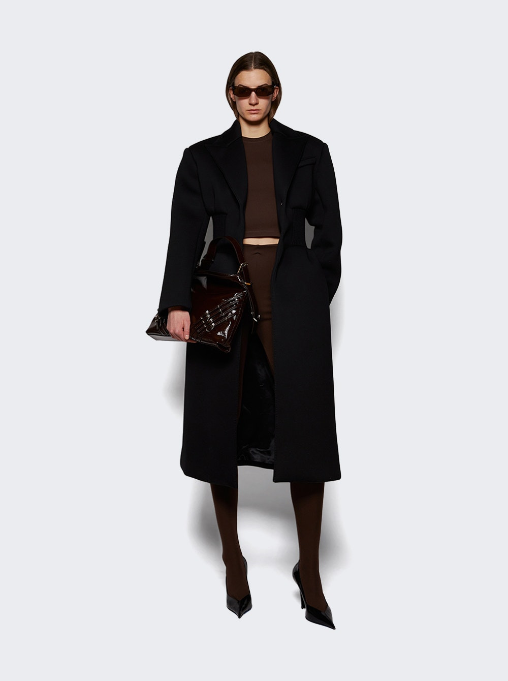 Bonded Single Breasted Coat Black - 2