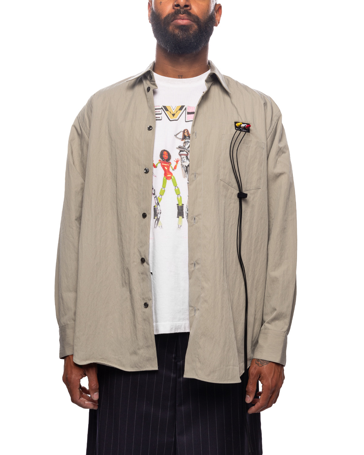 RCA Cable Embroidery Shirt Grey - 1