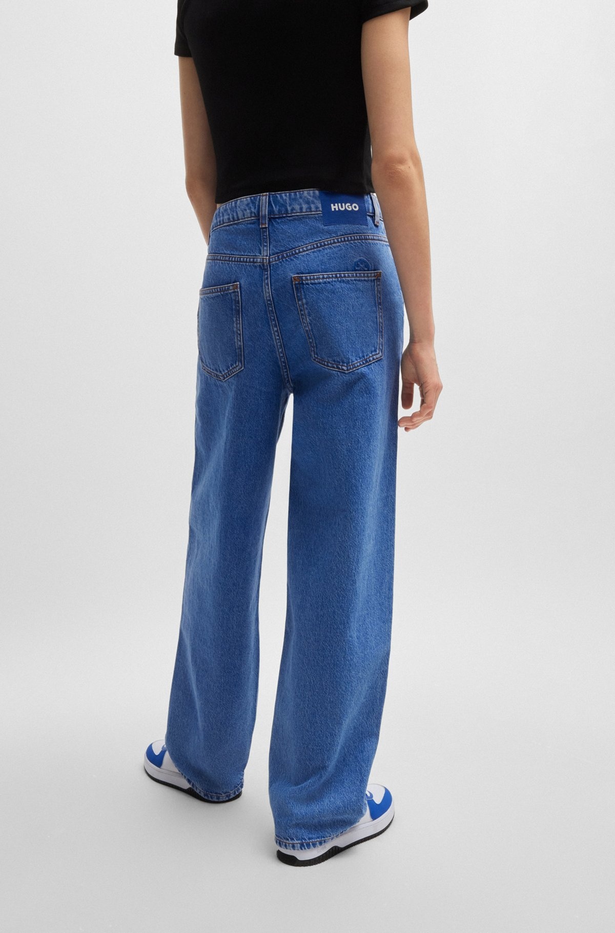 RELAXED-FIT JEANS IN BLUE STONEWASHED DENIM - 4