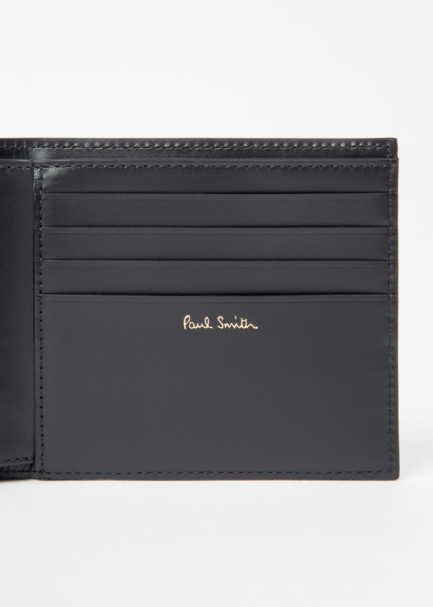 Navy Leather Monogrammed Billfold Wallet - 3