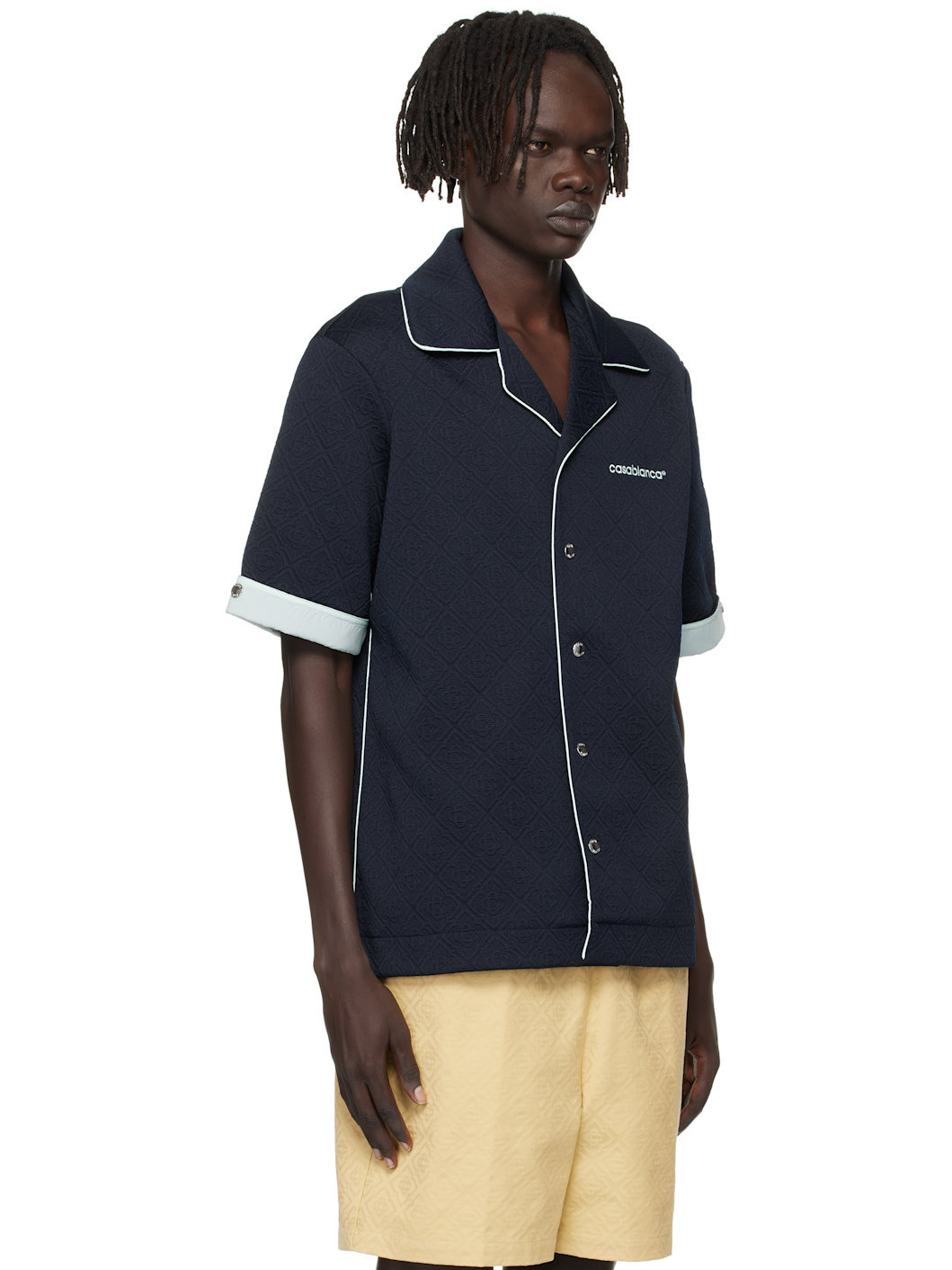 Navy Jacquard Shirt - 2