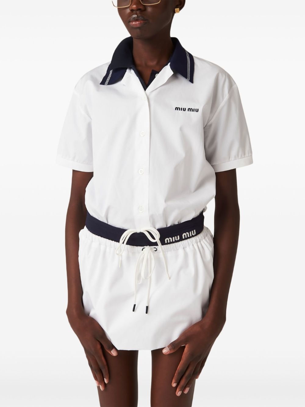 logo-embroidred poplin shirt - 5