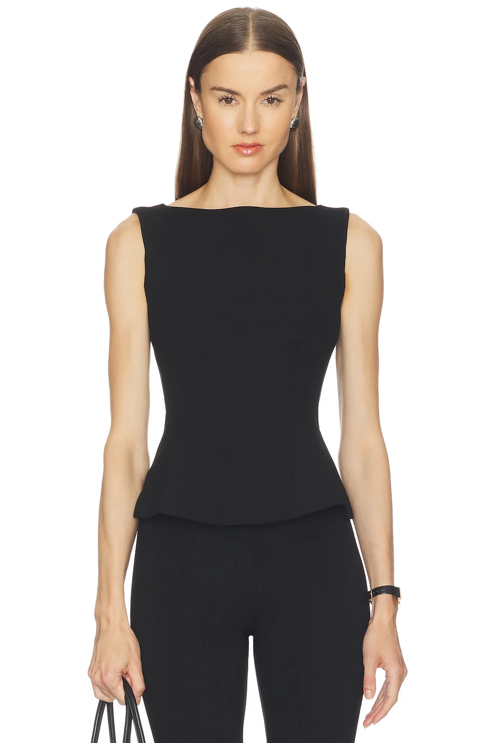 Soft Stretch Ponte Straight Neck Top - 1