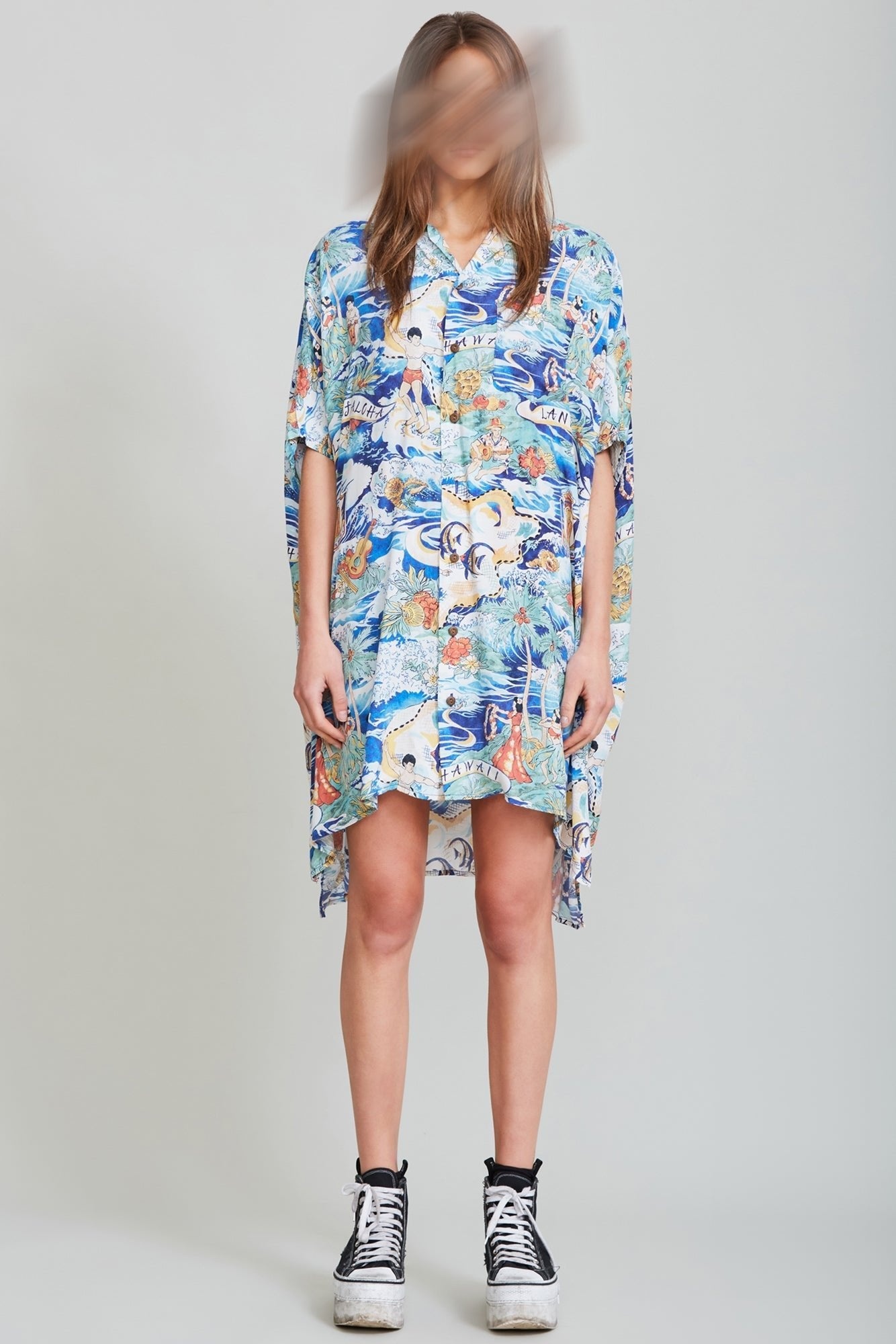 Oversized Boxy Hawaiian Dress | R13 Denim Official Site - 1