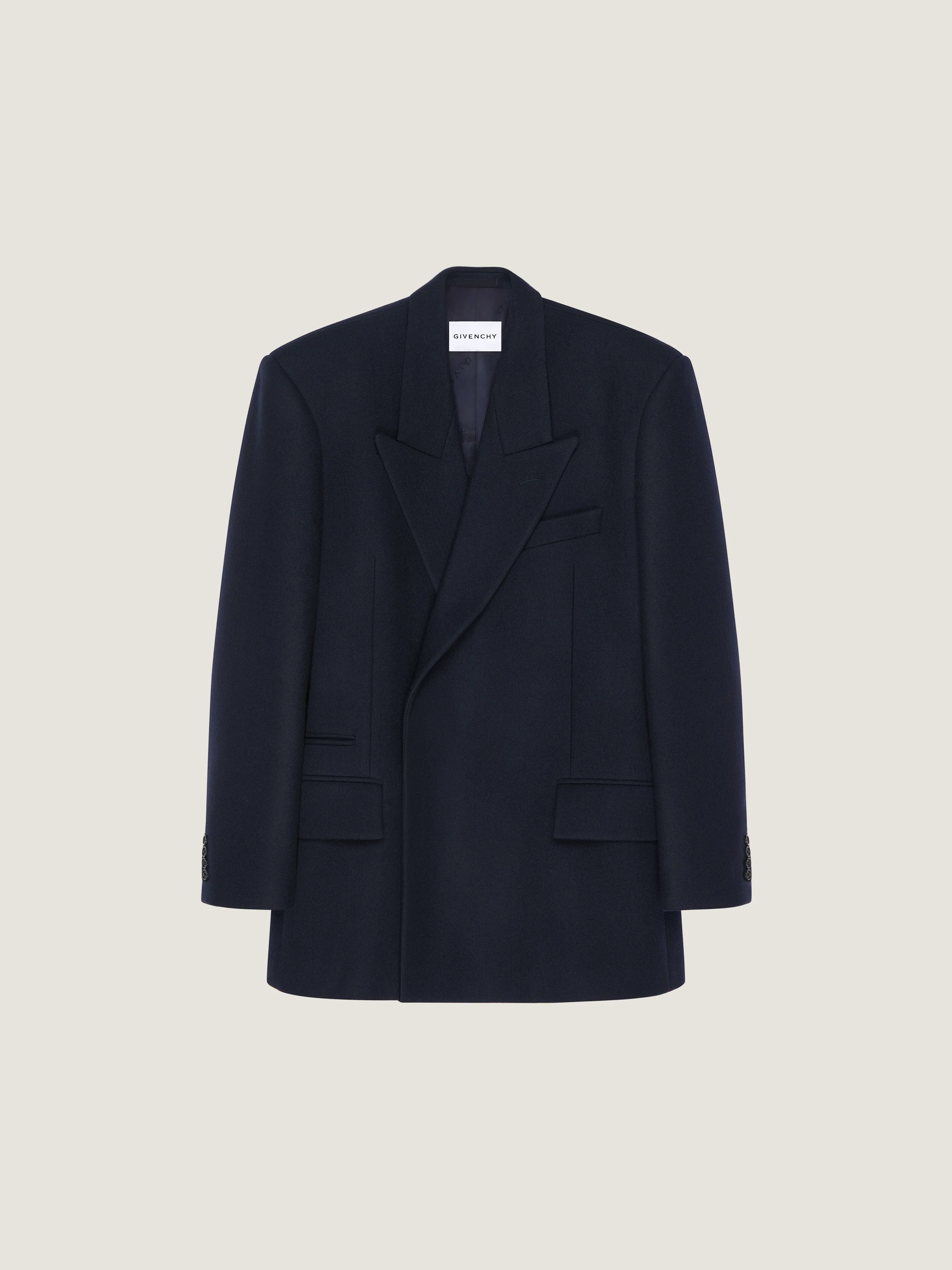 DECONSTRUCTED PEAKED LAPEL JACKET IN WOOL - 1