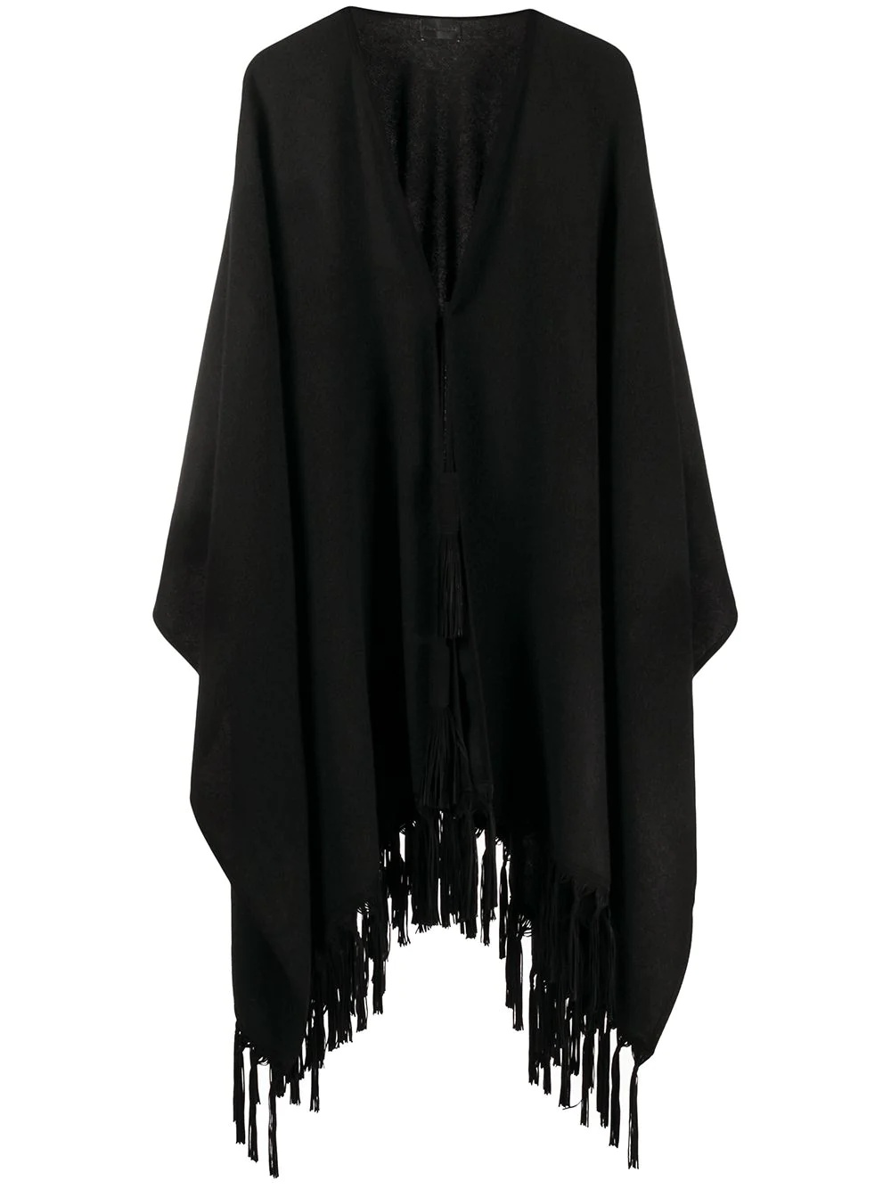 cashmere fringed poncho - 1