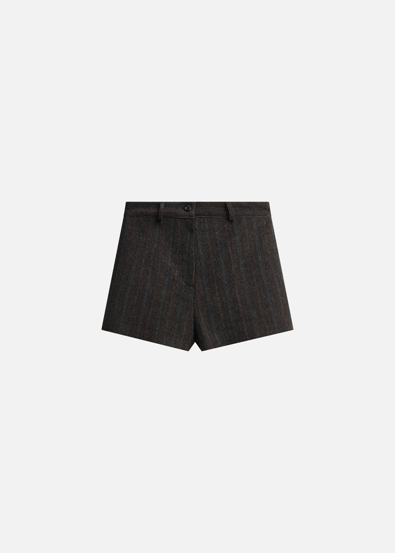 Natick Hot Pants - Charcoal Multi Stripe 1