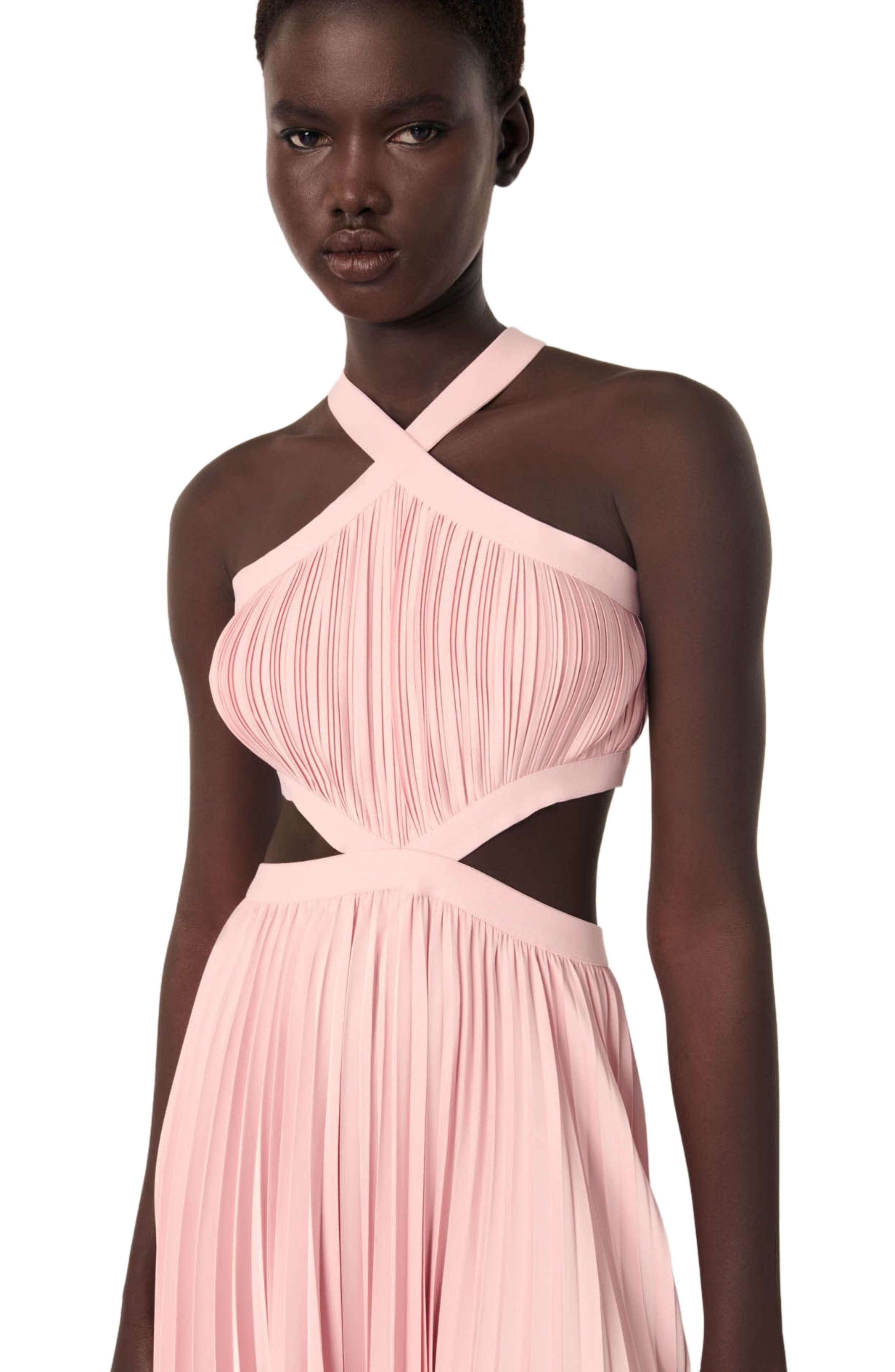 maje Pleated maxi dress in Pink at Nordstrom - 5