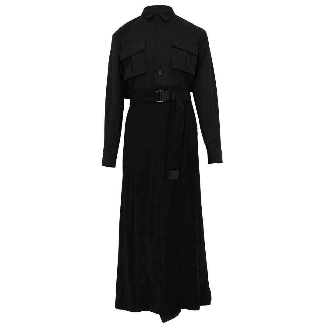 Suiting Crepe Back Satin Dress - 1