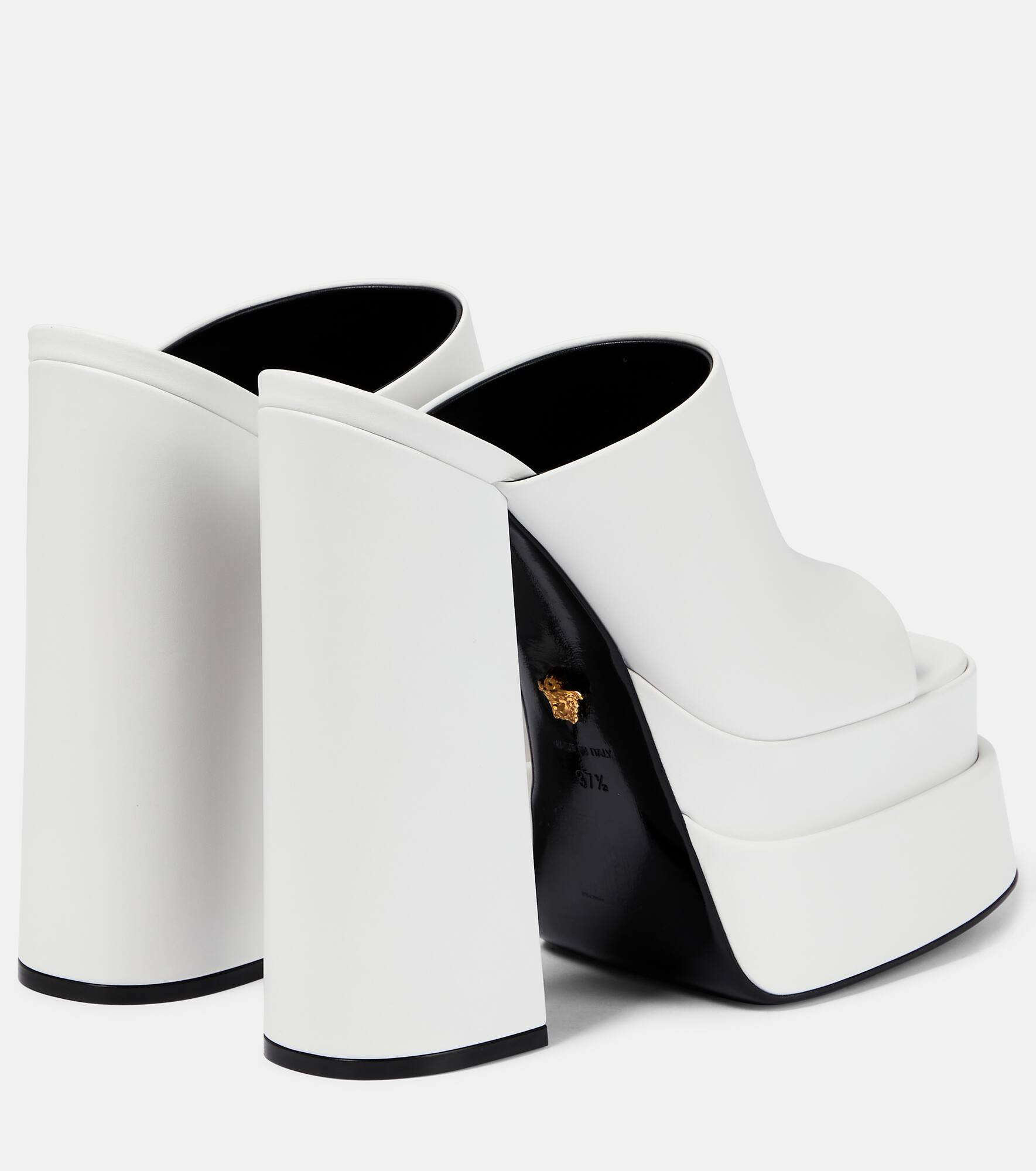 Leather platform mules - 3