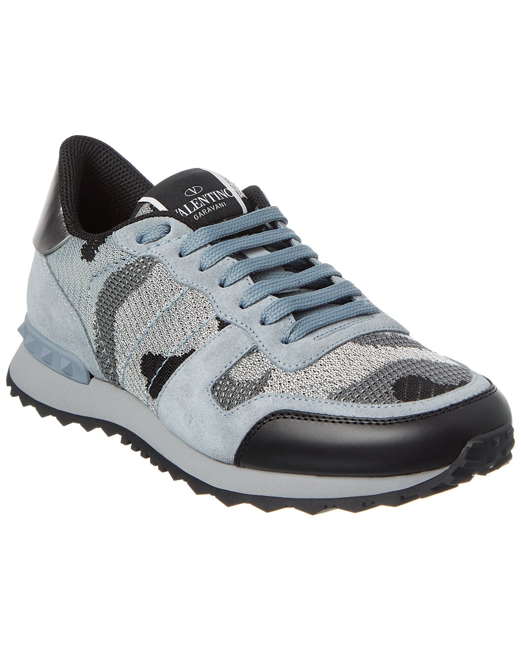 Valentino Camo Knit & Suede Sneaker - 1