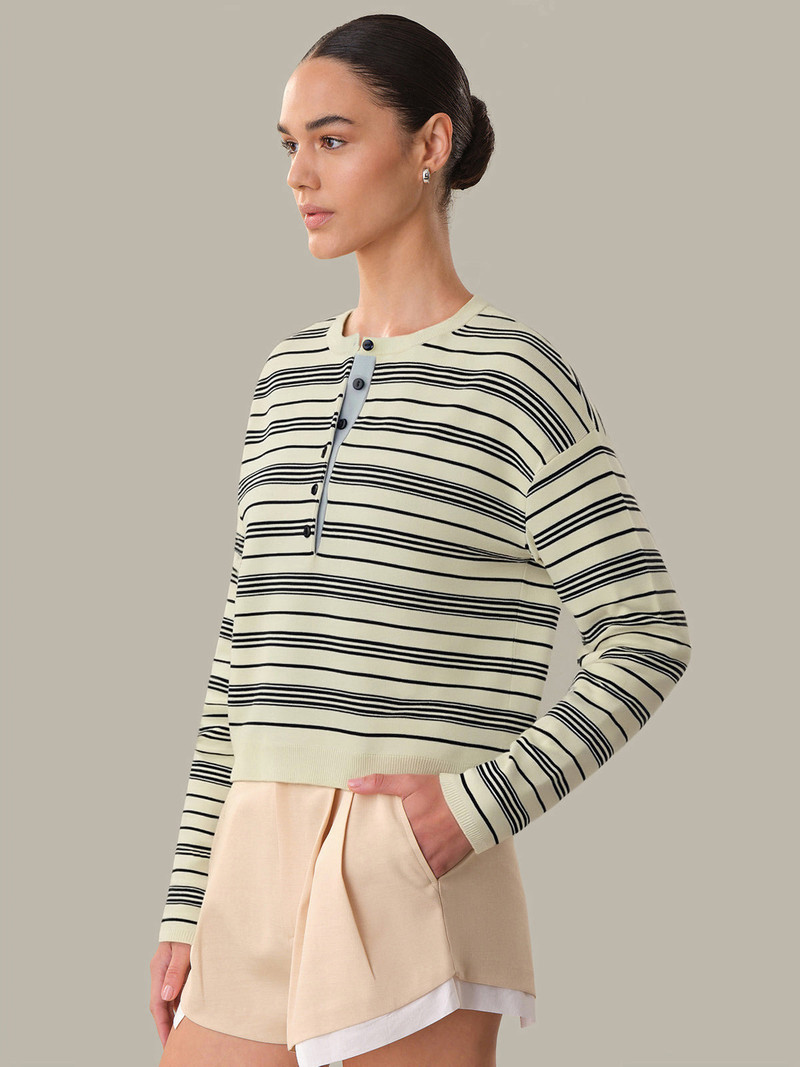 525 america Cara: Striped Henley Pullover outlook