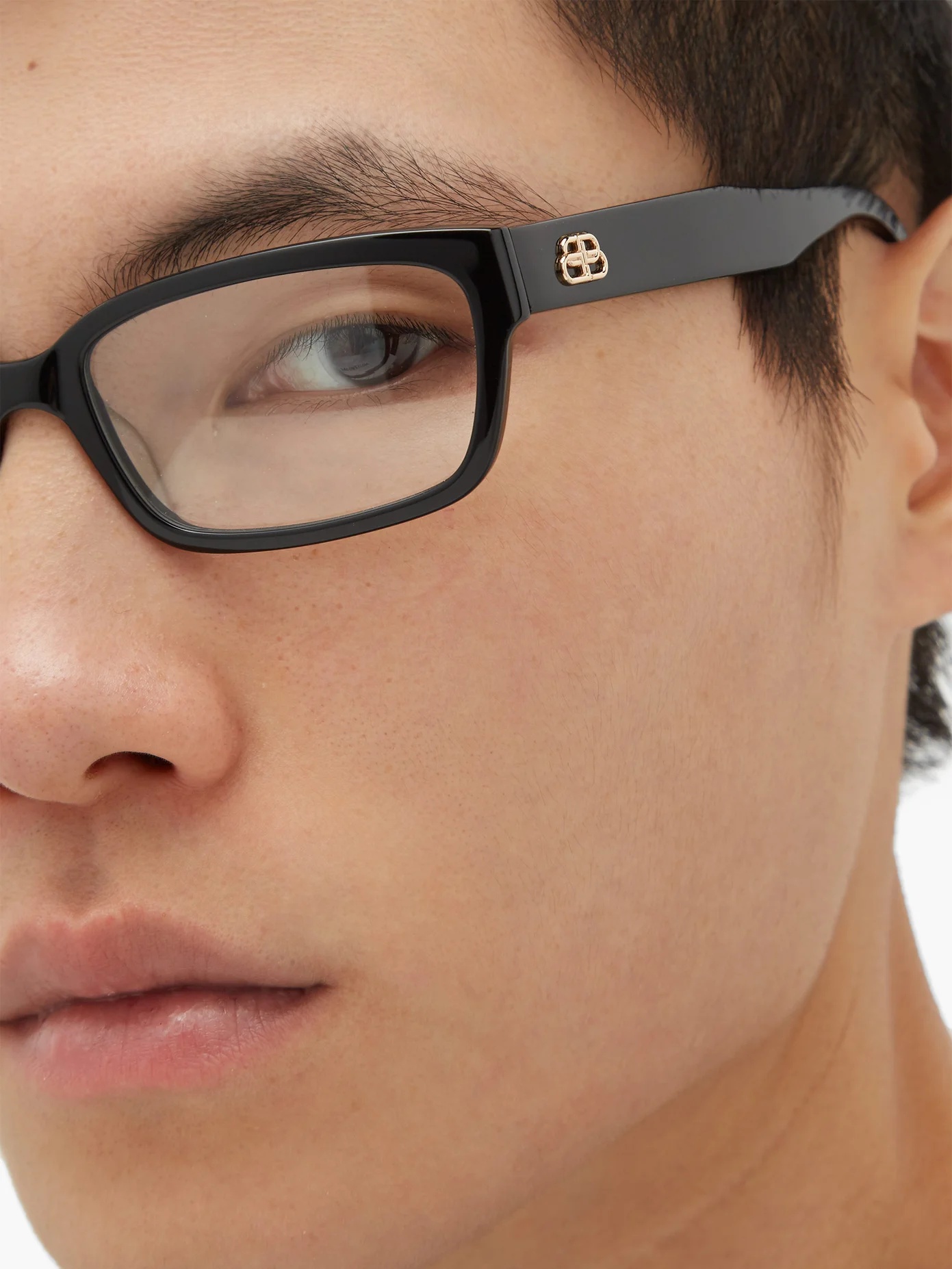 BB-logo rectangular acetate glasses - 3