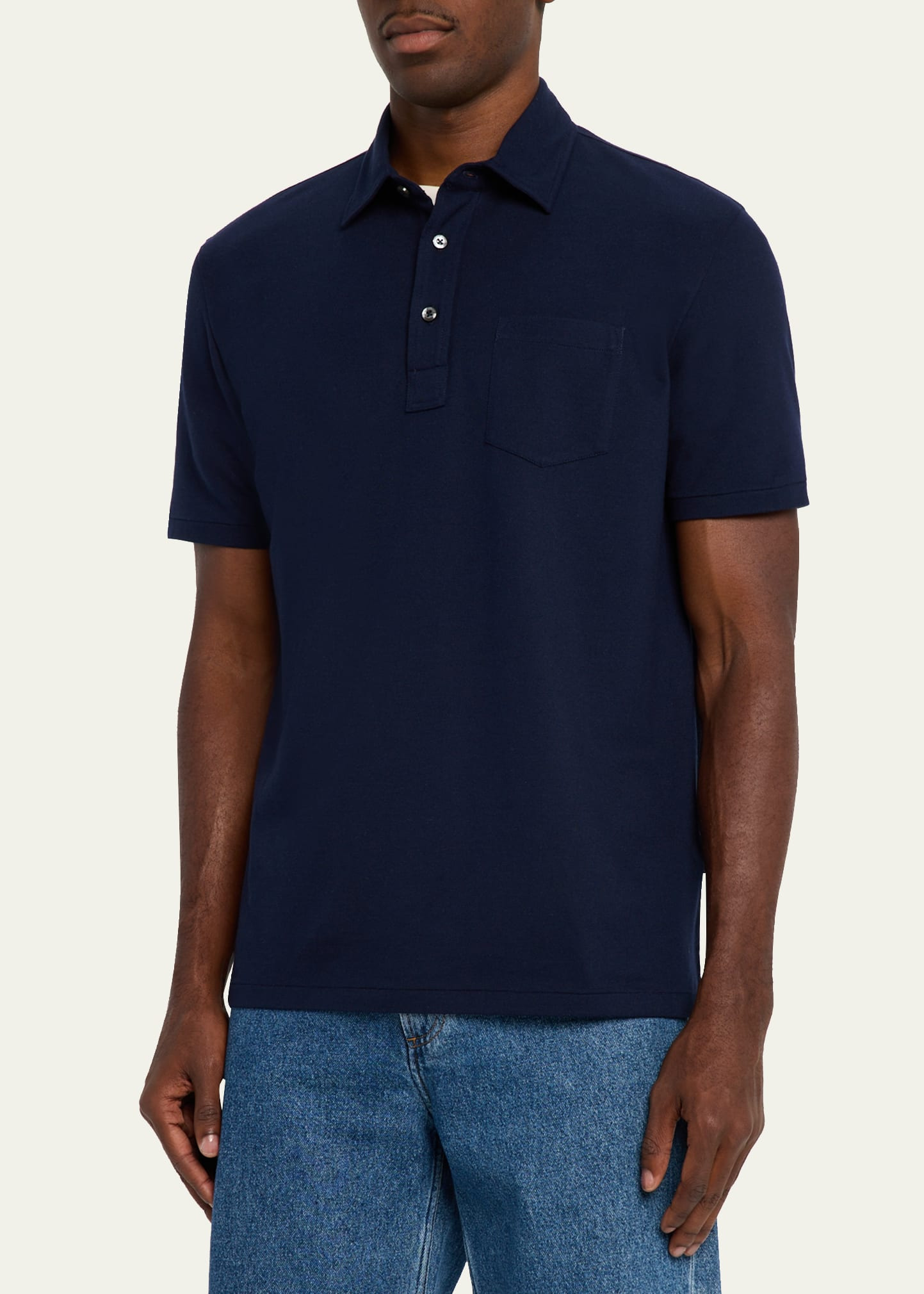 Men's Cotton and Cashmere Polo Shirt - 4